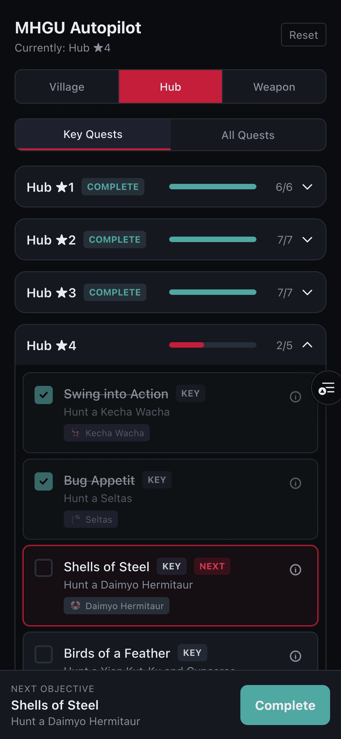 Autopilot Key Quests for Hub